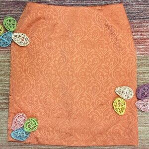 Ashley Stewart Coral Brocade Pencil Skirt Size 16